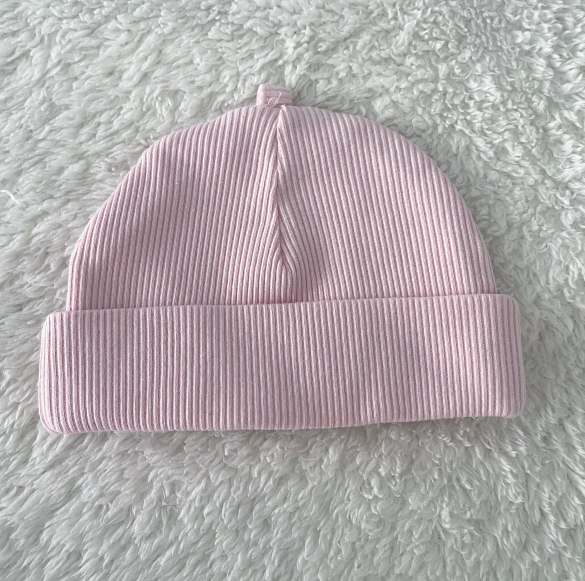 Bonnet rose côtelé