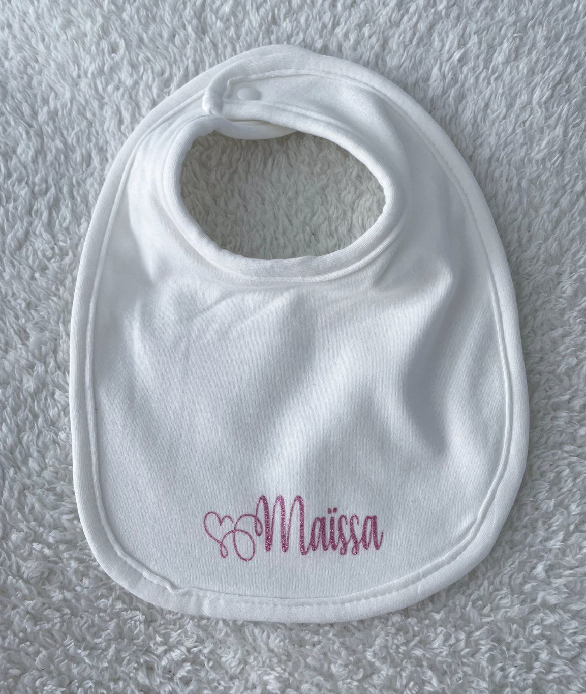 Bavoir en coton blanc à personnaliser