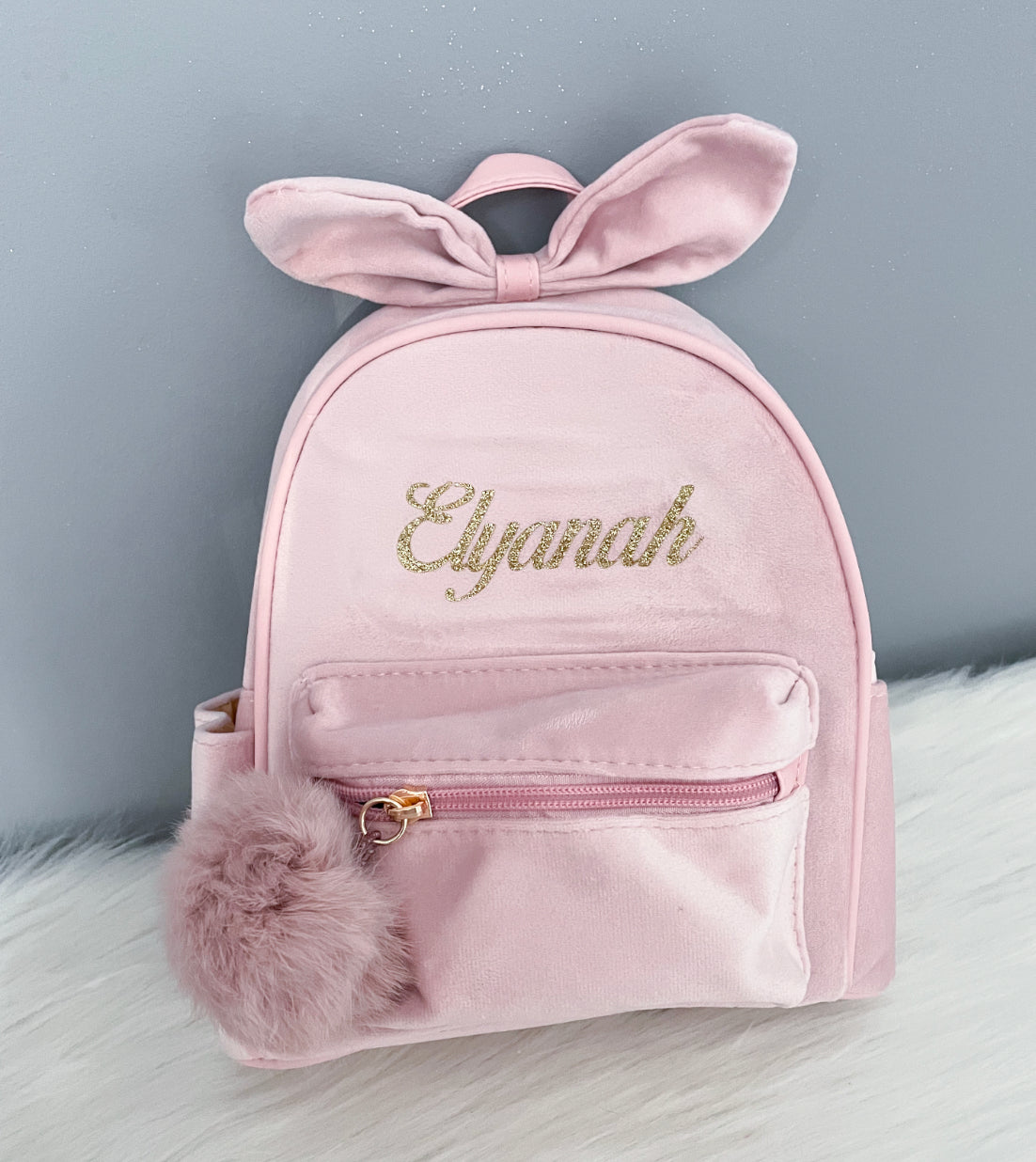 Sac à dos velours rose