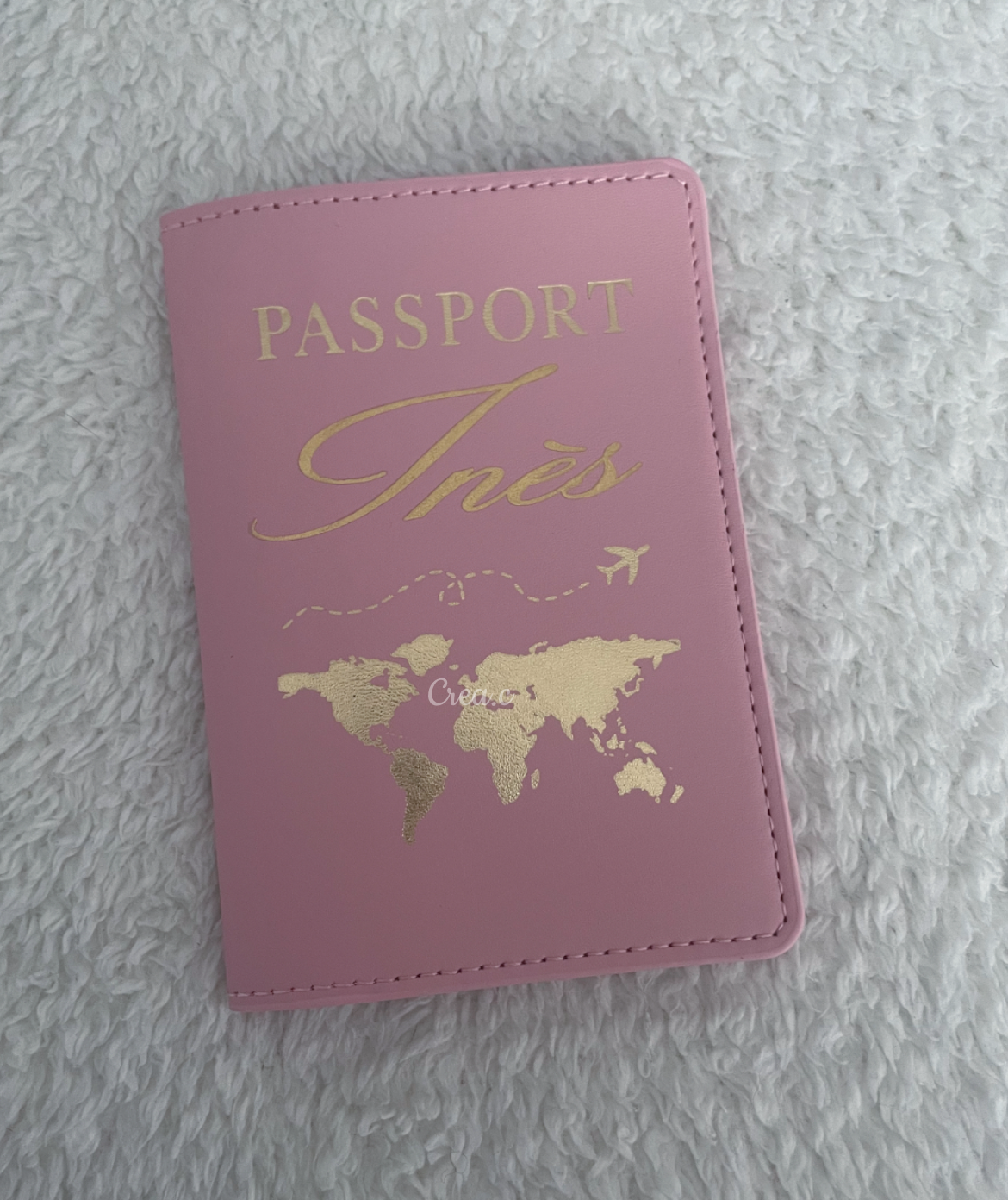 Protège passeport rose et doré
