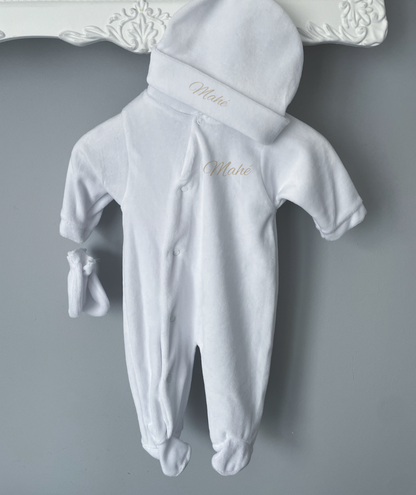 Tenue de naissance en velours