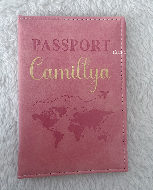 Protège passeport rose