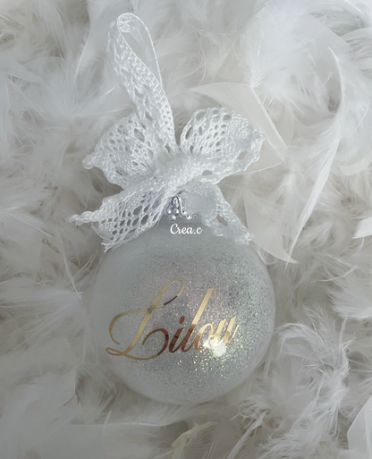 Boule de Noël en plastique pailleté  à personnaliser