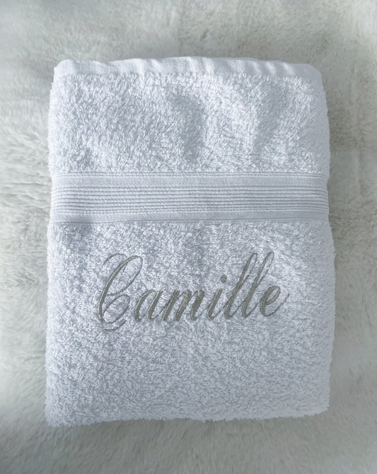 Serviette de bain à personnaliser avec le prénom brodé