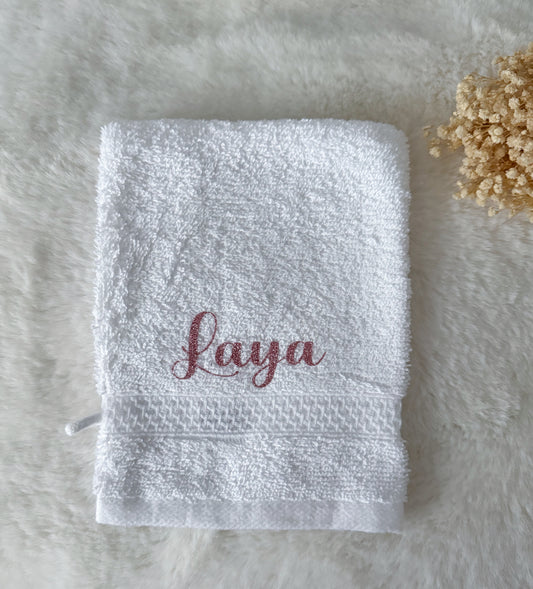 Gant de toilette à personnaliser avec un prénom