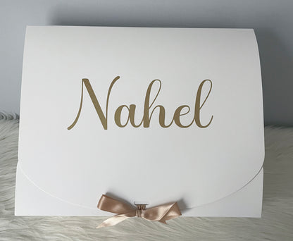 Coffret de naissance première tenue, doudou et bonnet à personnaliser